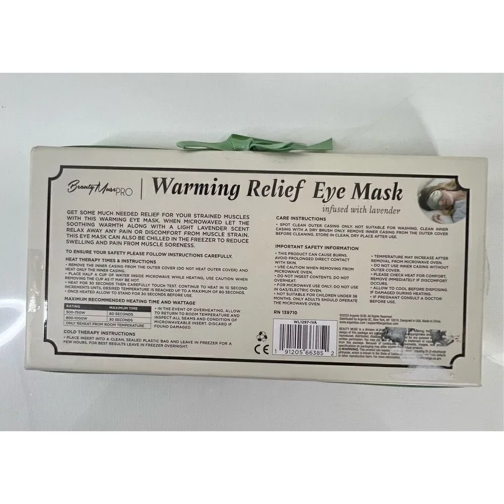 NWT Beauty Muse Pro Tan Warming or Chilling Lavender Infused Eye Mask